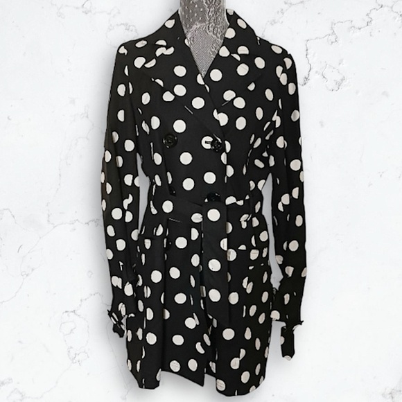 Anne Klein Polka Dot Raincoat - Picture 1 of 13